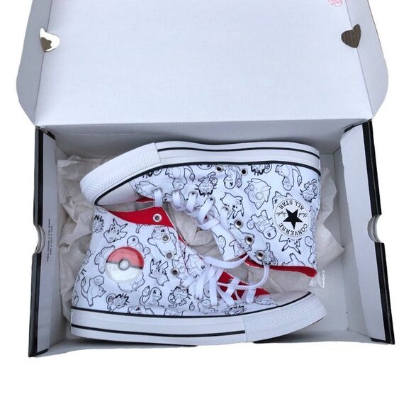 BRAND New Limited Edition Pokémon X Converse Poke Ball All Star High Size 8 - Picture 10 of 10